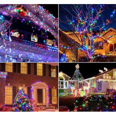 Instalatie multicolora 100m tip rola cu 480 LED 8 efecte de iluminare