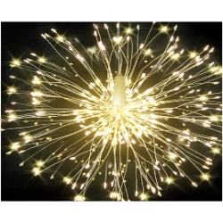 UB Instalatie Papadie 99LED ALB CALD cu Focuri de Artificii 