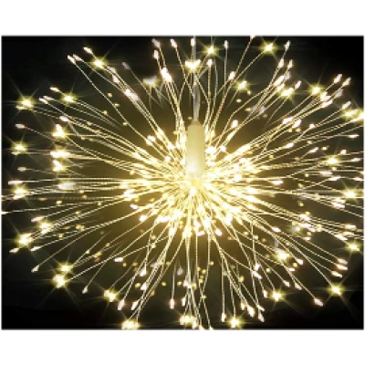 UB Instalatie Papadie 99LED ALB CALD cu Focuri de Artificii 