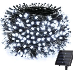 Instalatie solara 1000 LED de 100 metri cu telecomanda pentru exterior ALB RECE HS