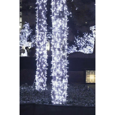 Instalatie solara 1000 LED de 100 metri cu telecomanda pentru exterior ALB RECE HS