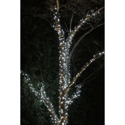 Instalatie solara 1000 LED de 100 metri cu telecomanda pentru exterior ALB RECE HS