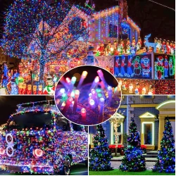 Instalatie solara 1500 16 MULTICOLORA cu 320 led lungime 12 metri telecomanda