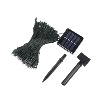 Instalatie Solara 1500-4 ALB CALD cu 300 LED lungime 30 Metri telecomanda 