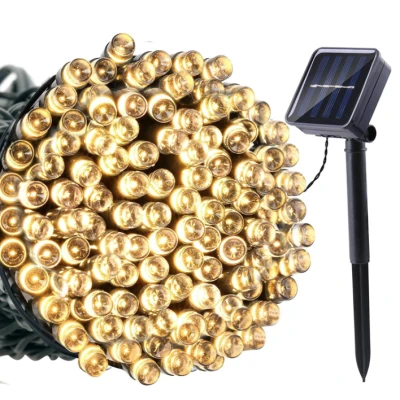 Instalatie Solara 1500-4 ALB CALD cu 300 LED lungime 30 Metri telecomanda 