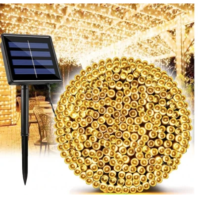 Instalatie Solara 1500-4 ALB CALD cu 300 LED lungime 30 Metri telecomanda 