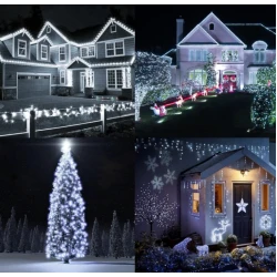 Instalatie solara 30 metri cu 300 LED fir CUPRU telecomanda ALB RECE 1500 21