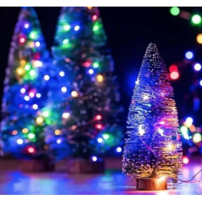 Instalatie solara 30 metri cu 300 LED fir CUPRU telecomanda MULTICOLOR 1500 21