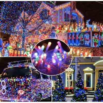 UB Instalatie solara 500 LED de 50 metri cu telecomanda pentru exterior MULTICOLOR HS