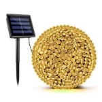 Instalatie solara decorativa lungime 30 metri cu 300 LED ALB CALD
