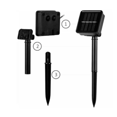 Instalatie solara decorativa lungime 30 metri cu 300 LED ALB CALD