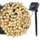 Instalatie solara decorativa lungime 30 metri cu 300 LED ALB CALD