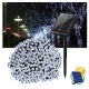 Instalatie solara decorativa lungime 30 metri cu 300 LED ALB RECE