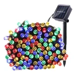 Instalatie solara decorativa lungime 30 metri cu 300 LED MULTICOLOR