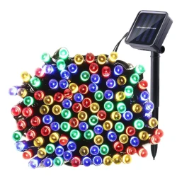 Instalatie solara decorativa lungime 30 metri cu 300 LED MULTICOLOR