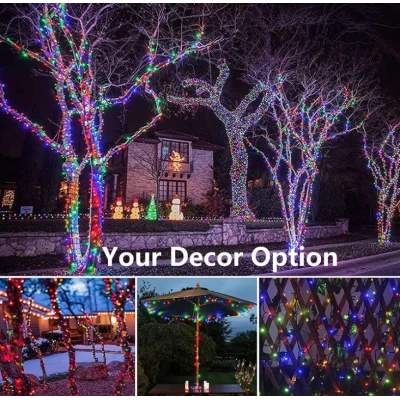 Instalatie solara decorativa lungime 30 metri cu 300 LED MULTICOLOR