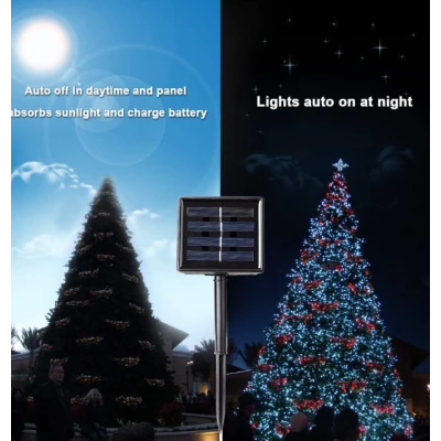 Instalatie solara decorativa lungime 30 metri cu 300 LED MULTICOLOR