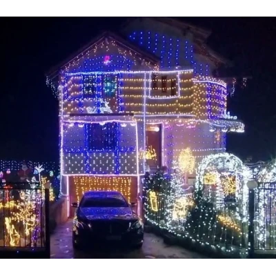Instalatie solara decorativa 450 LED lungime 45  metri 1500 12 ALBASTRA