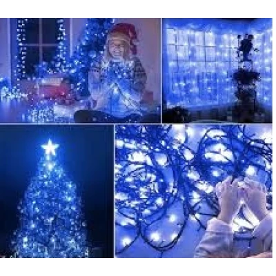 Instalatie solara decorativa 450 LED lungime 45  metri 1500 12 ALBASTRA