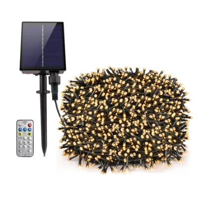Instalatie solara decorativa 600 LED lungime 60 metri 1500 15 ALB CALD