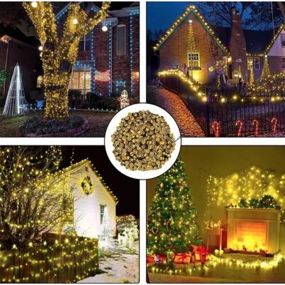 Instalatie solara decorativa 600 LED lungime 60 metri 1500 15 ALB CALD