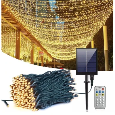 Instalatie solara decorativa 600 LED lungime 60 metri 1500 15 ALB CALD