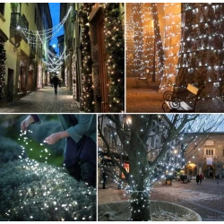 Instalatie solara decorativa 600 LED lungime 60 metri 1500 15 ALB RECE