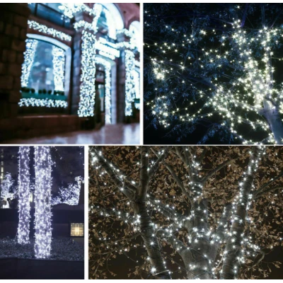 Instalatie solara decorativa 600 LED lungime 60 metri 1500 15 ALB RECE