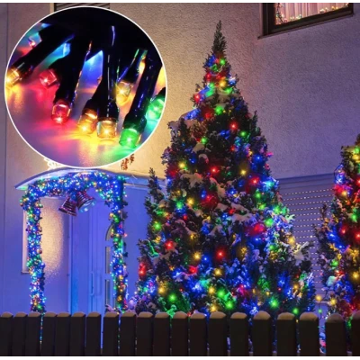 Instalatie solara decorativa 600 LED lungime 60 metri 1500 15 MULTICOLOR