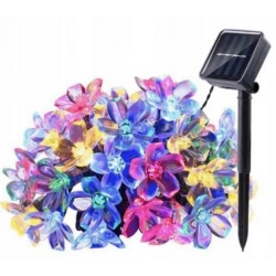 UB Instalatie solara flori de cires RGB cu 50 led-uri multicolor