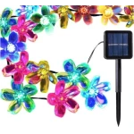 Instalatie solara flori de cires RGB cu 50 led-uri multicolor