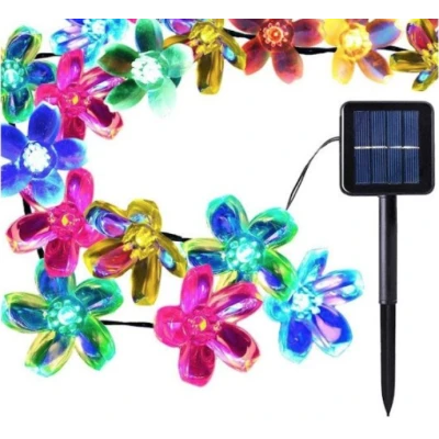 UB Instalatie solara flori de cires RGB cu 50 led-uri multicolor