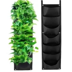 UB Jardiniera verticala neagra cu 6 buzunare material textil