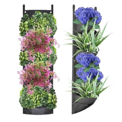 UB Jardiniera verticala neagra cu 6 buzunare material textil