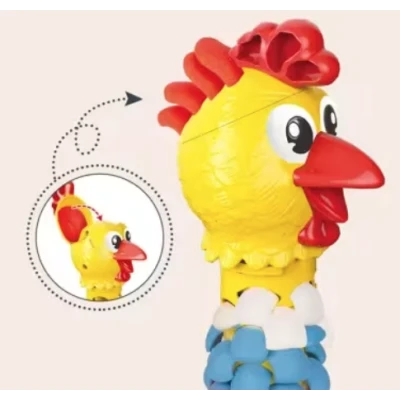 Jucarie interactiva cu plastilina Puiul amuzant cu pene colorate