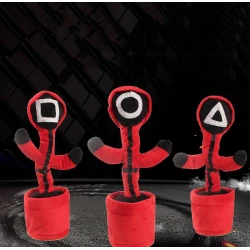 UB Jucarie interactiva tip cactus model Squid Game cu LED-uri Dansator Vorbitor Imita ROSU