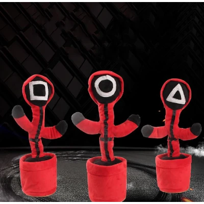 UB Jucarie interactiva tip cactus model Squid Game cu LED-uri Dansator Vorbitor Imita ROSU