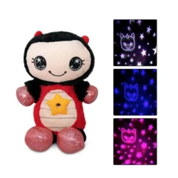 Jucarie Star Belly cu proiectie de stele tip lampa de veghe pentru copii ROSU