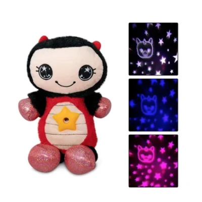 Jucarie Star Belly cu proiectie de stele tip lampa de veghe pentru copii ROSU