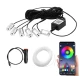 Kit 4 Benzi LED Lumini Ambientale auto RGB Control din Aplicatie Telefon