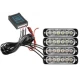 Kit 4 lumini stroboscop 7 functii 12V Galben
