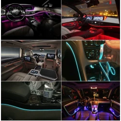 Kit 5 Benzi LED Lumini Ambientale auto RGB Control din Aplicatie Telefon 6 Metrii