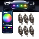 Kit 6 lumini ambientale auto pentru grila RGB 12V cu aplicatie