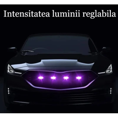Kit 6 lumini ambientale auto pentru grila RGB 12V cu aplicatie