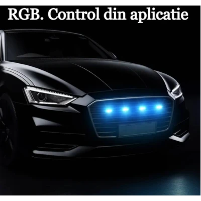 Kit 6 lumini ambientale auto pentru grila RGB 12V cu aplicatie
