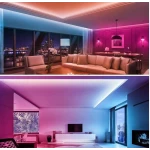 Kit Banda LED RGB Andowl Q T168 de 5 Metri Sincronizare Muzicala Bluetooth Controlul Aplicatie