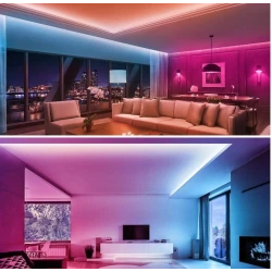 Kit Banda LED RGB Andowl Q T168 de 5 Metri Sincronizare Muzicala Bluetooth Controlul Aplicatie