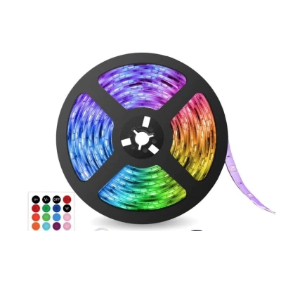 Kit Banda LED RGB Andowl Q T168 de 5 Metri Sincronizare Muzicala Bluetooth Controlul Aplicatie