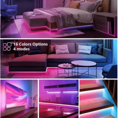 Kit Banda Led RGB cu USB lungime 2M telecomanda pentru TV PC Auto Casa Iluminat decorativ Q DT20