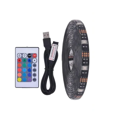 Kit banda LED RGB pentru TV lungime 5 m telecomanda inclusa